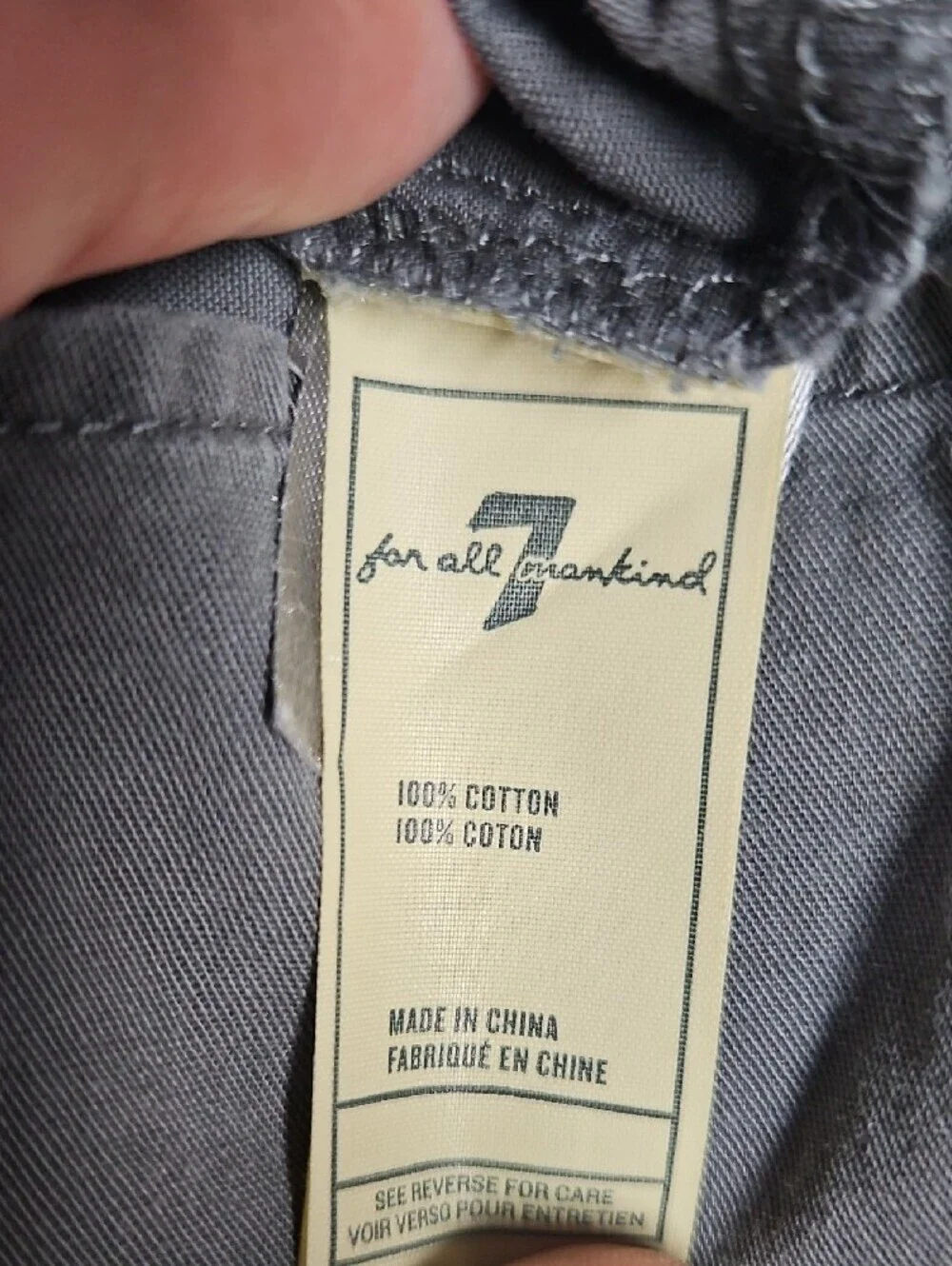 7 For All Mankind Kids Gray Button-Up Shirt Long Sleeve Size Medium